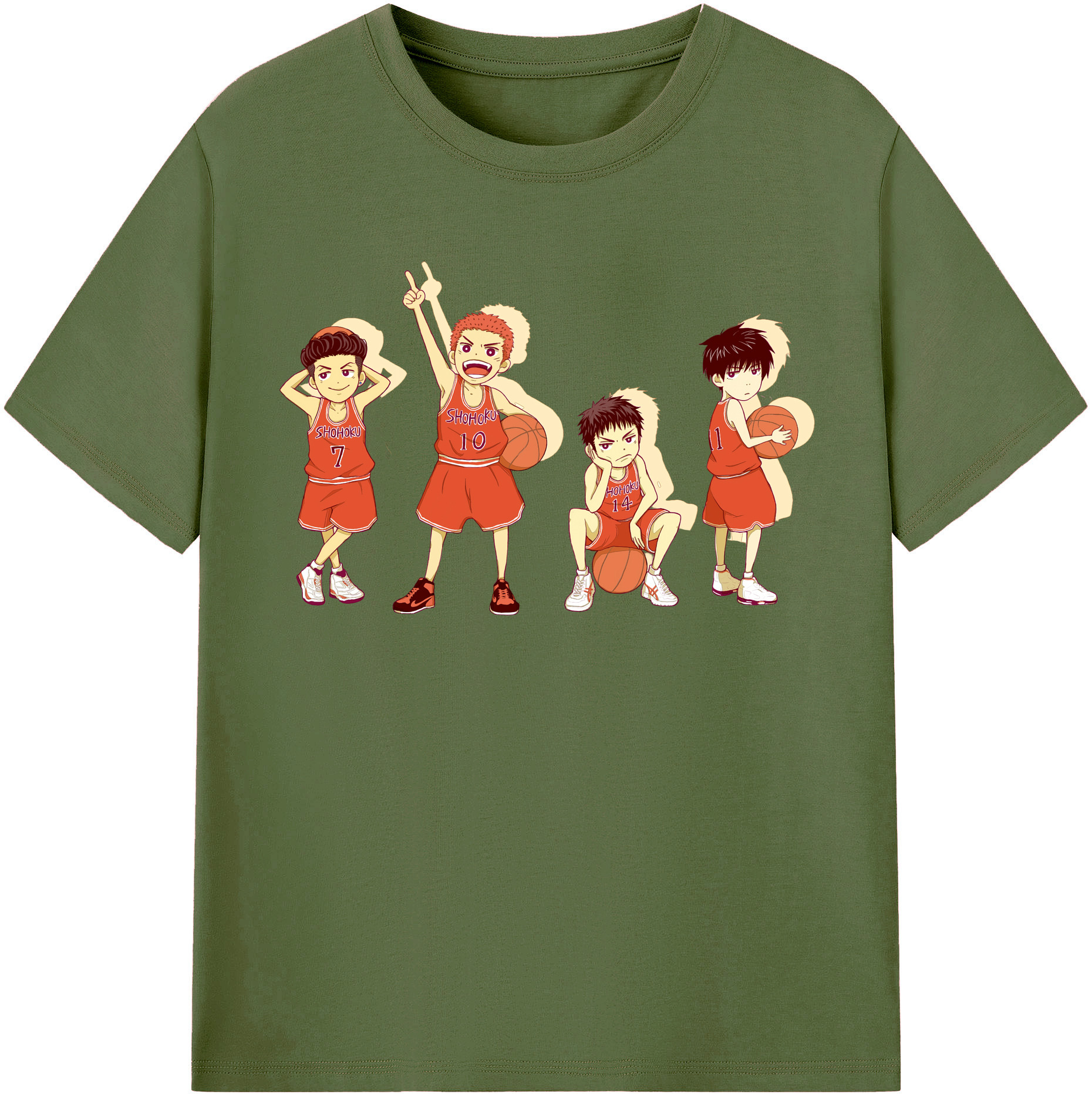 SLAM DUNK／スラムダンク 綿100％半袖Tシャツ（フロントプリント）